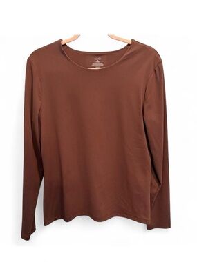 nuuds Chocolate Long Sleeve Tee XXL Fall Staple Classic Layering Top Brown